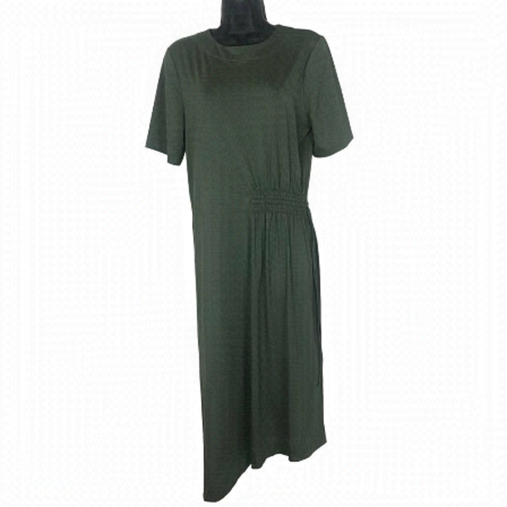 BADGLEY Mischka Olive Green Midi Dress Size S